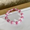 Pulseira de Aço Titânio Pedra da Lua Design de Nicho Olho de Gato Contas Pulseira de Casal Estilo Frio Pulseira Feminina de Alta Qualidade