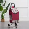 Carrito de Compras de Acero Inoxidable, Carrito Trepador de Escaleras, Carrito Grande Plegable para el Hogar para Personas Mayores, Carrito de Arrastre Manual