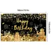 Telón de Fondo de Cumpleaños Nuevo Estilo Transfronterizo Poliéster Accesorios de Fiesta Decoración de Escena con Globos Banner de Cumpleaños Tapiz Colgante