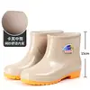 Botas de chuva curtas femininas, botas de chuva para adultos, botas de chuva com forro de inverno, botas de chuva antiderrapantes, botas de chuva quentes, cobre-sapatos para trabalhadores de escritório, sapatos de cozinha