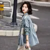 Chamarra tipo camisa de mezclilla retro para mujer, nuevos estilos de primavera y otoño, corte holgado, estiliza la figura, camisa casual, versátil y rejuvenecedora