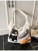 Bolsa de Felpa para Mujer 2025 Otoño Nuevo Linda Caricatura Bolso de Hombro Estilo Dulce Bolsa Tote Gran Capacidad Bolsa para Viajes