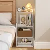 Estantería de almacenamiento de múltiples niveles simple de pie para uso doméstico para sala de estar, estantería pequeña para espacios estrechos para almacenamiento en la pared