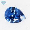 Brinco Huagang gema pera 119# espinélio azul furo único superfície do anel pedra bruta gota safira artificial cravejada