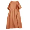 Vestido de Manga Corta Talla Grande para Mujer, Vestido Casual de Muñeca Lindo con Cuello Redondo, Estilo Artístico Holgado, Nuevo Vestido Primavera-Verano 2026
