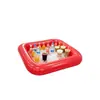 Barra de Hielo Inflable Cuadrada de Color Sólido Nuevo Modelo Transfronterizo Verano Fiesta en Piscina Bandeja para Bebidas de Frutas Portavasos Flotante Engrosado