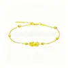 Pulsera de Loto de Oro Puro 999 Oro Duro 3D Joyería de Loto de Buena Suerte Regalo para Mejor Amigo Artículo Popular de Transmisión en Vivo en Línea