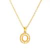 Collar transfronterizo nuevo de acero de titanio con perlas de 26 letras para Europa y Estados Unidos, cadena de clavícula simple de alto sentido, temperamento femenino, joyería que combina con todo