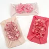 Accesorios para el cabello de bebé de color sólido, Diadema de flor de nailon sin costuras para bebé, Diadema de ala ancha para niños, Lazo