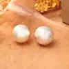 Pendientes Metálicos Minimalistas de Bola Redonda Cepillada, Estilo de Lujo Ligero de Gama Alta, Pendientes de Moda con Diseño Único