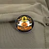 Broche Divertido de Abóbora de Halloween Insígnia de Metal Acessórios para Roupas Alfinete de Lapela Padrão Geométrico Redondo Venda por Atacado de Fábrica