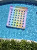 Silla Flotante Inflable Doble Arcoíris con Lentejuelas Transfronteriza para Adultos, Flotador de Natación, Cama Flotante Portátil para Agua