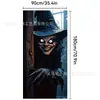 Serie exclusiva transfronteriza de cortinas de puerta de Halloween, con impresiones de alta definición de calabazas espeluznantes y sangrientas para decoraciones festivas.
