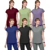 Uniforme de quirófano personalizado con logo en relieve, de manga corta, transpirable y que absorbe la humedad, diseño de lote pequeño, uniforme de enfermera europeo y americano