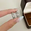 Pendientes Sencillos de Zirconia con Diamantes Brillantes Estilo Coreano, Pendientes de Moda y Versátiles, Joyería para Niñas, Regalo de San Valentín Cumpleaños