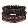 Pulsera tejida a mano para mujer y hombre, pulsera de cuero de vaca, pulsera barata al por mayor