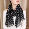 Pañuelo de Seda Ligero Artístico Retro Estilo Hong Kong, Bufanda Larga de Gasa con Estampado Nuevo, Cinta Decorativa de Moda de Gama Alta para Mujeres