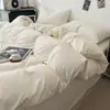 Promoção Imperdível Conjunto de Quatro Peças de Gaze Macia e Elástica Cor Sólida Conjunto de Três Peças para Dormitório Macio e Elástico Amigo da Pele Adequado para Dormir Sem Roupa Lençol de Cima Lençol com Elástico Venda por Atacado
