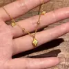 Collar de acero y titanio con letra H para mujer, elegante, combinable con todo, cadena para clavícula, accesorios para celebridades cibernéticas.