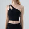 Chaleco Deportivo Cruzado de un Hombro Estilo Europeo y Americano para Mujer, Ropa Exterior Cómoda, Espalda Bonita, para Correr, Secado Rápido, Sujetador de Fitness Yoga