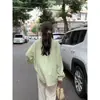 Toma real: Camisa blanca de manga larga holgada estilo coreano con hombros caídos, camisa ligera versátil de protección solar para verano 15688