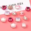 Cuentas de Silicona Ecológicas de Dibujos Animados Gato KT con Agujero Pasante Accesorios de Cadena para Teléfono Móvil DIY con Cuentas de Muñeca Oso Fresa Sanrio