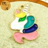 Serie Unicornio accesorios de joyería DIY colgante único de gota de aceite estrella de cinco puntas unicornio color caballo colgante de goma elástica