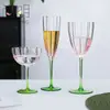 Copa de Vino Tinto Retro Transfronteriza Creativa Transparente Pétalo Cristal Cristal Copa de Champán Personalizada Colorida para Uso Doméstico
