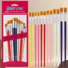 Pincel de Pintura a Óleo com Cabo Vermelho e Cerdas de Nylon, Pincel Único para Gouache e Acrílico, Pincel de Madeira