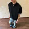 Nuevo Modelo de Comercio Exterior Camiseta de Manga Corta de Color Sólido para Hombre Verano 2026 con Parche de Espiga Camiseta Holgada Superior en Stock