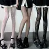 Medias de Rejilla con Encaje Calado Estilo Lolita Japonés Pantimedias de Base Lolita Retro Flor de Vid Calcetines de Seda Blancos Negros