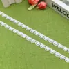 Encaje de bordado soluble en agua de seda de leche de un solo lado al por mayor, 1 cm de ancho, blanco, para adorno de encaje en cuellos de textiles para el hogar y prendas de vestir