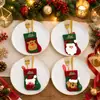 Suprimentos de decoração de Natal, Papai Noel de desenho animado, boneco de neve, renas, enfeites de árvore de Natal, sacolas de doces, enfeites de sacola de presente