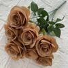 Rosa dos Sonhos de 7 Cabeças Simulada Decoração de Janela de Hotel Flor Falsa Design de Arranjo Floral para Condução de Caminho de Casamento Flor de Seda Feita à Mão Atacado