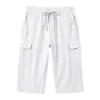 Pantalones Cortos Casuales Rectos de Verano Finos Sueltos Estilo Americano Pantalones Cargo de Lino de Tres Cuartos Más Vendidos de Amazon para Hombre