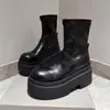 Botas Martin para Mujer 2026 Nuevas Versátiles Plataforma de Suela Gruesa Tacón Súper Alto Botas Elásticas Ajustadas que Aumentan la Altura Botas de Motocicleta