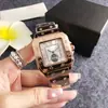 Relógio Masculino Prata de Luxo Leve com Mostrador Quadrado Preto, Marcadores de Hora Romanos, Design de Pulseira de Aço, Relógio Masculino de Quartzo Versátil e Estiloso