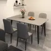 Mesa de comedor de losa de roca, una opción elegante y lujosa para casas pequeñas, con un diseño moderno y minimalista, un nuevo juego de mesa de comedor rectangular para apartamentos pequeños