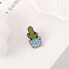 Broche de cactus de estudiante de dibujos animados lindo europeo y americano, insignia de planta de aceite que gotea, alfiler de bolso de aloe