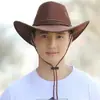 Chapéu de sol ao ar livre estilo western à prova de sol à prova de sol à prova de sol chapéu de cowboy masculino e feminino chapéu de aba larga chapéu de aba larga para casal chapéu de feltro para escalada