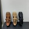 Zapatos Mary Jane Cuadrados Marrones Retro Otoño 2026 Bailarinas Estilo Hada Zapatos Planos para Mujer Boca Baja Zapatos de un Solo Color