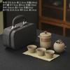 Juego de té de viaje adecuado para una tetera de tres o cuatro tazas de gres, taza de té para invitados rápida, tetera de kung fu portátil para exteriores, regalo de mano