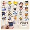 20 Peças de Ímãs de Geladeira Magnéticos Suaves Originais de Café, Comida, Sobremesa, Bebida Desenho Animado Completamente Magnéticos Café Adesivos Magnéticos à Prova d'Água