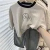 Camiseta de algodón puro para niños, nueva de primavera y otoño 2026, estilo coreano, manga larga, cuello redondo, bloques de color, top para bebé, camiseta