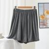 Pantalones cortos de modal de cintura alta para mujer talla grande de verano para chica rellenita, sueltos, versátiles, casuales, pantalones finos de pierna ancha, pantalones de pijama de color liso