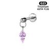 Aleación de Titanio G23 Modelado de Cometa Circonita Uña de Labio Pendiente Uña Hueso de Oreja Uña Perforación Joyería Colgante Bala F136