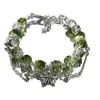 Pulsera de Cristal Mariposa Verde para Mujer Estilo Lujo Ligero Diseño Original Pulsera con Cuentas de Cristal Joyería