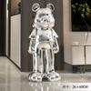 Ornamento Urso Violento Galvanizado para Sala de Estar, Decoração Grande de Chão de Celebridade da Internet, Presente de Boas-vindas, Luxo Leve e Elegante ao Lado do Rack de TV