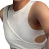 Chaleco Asimétrico de Color Sólido para Mujer Conjunto de Dos Piezas Ropa de Verano Top Casual con Volantes
