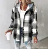 Estilo Casual Europeu e Americano 2026 Aliexpress Amazon Mais Vendido Casaco Feminino de Xadrez Grande, Novo Estilo Xadrez Outono e Inverno